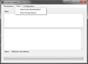 The AcuSport Updater with Tools Tab Options