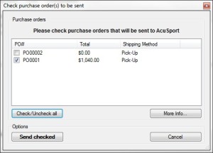 The AcuSport Updater Sending Purchase Orders to AcuSport 
